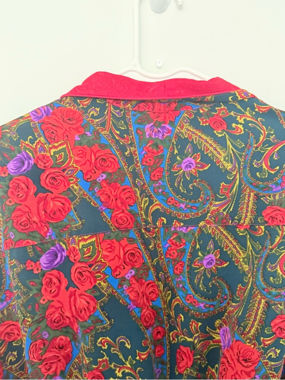 Vintage Gold Label -Victoria's Secret Floral Satin Robe Dressing Gown Red Size L - Picture 10 of 11